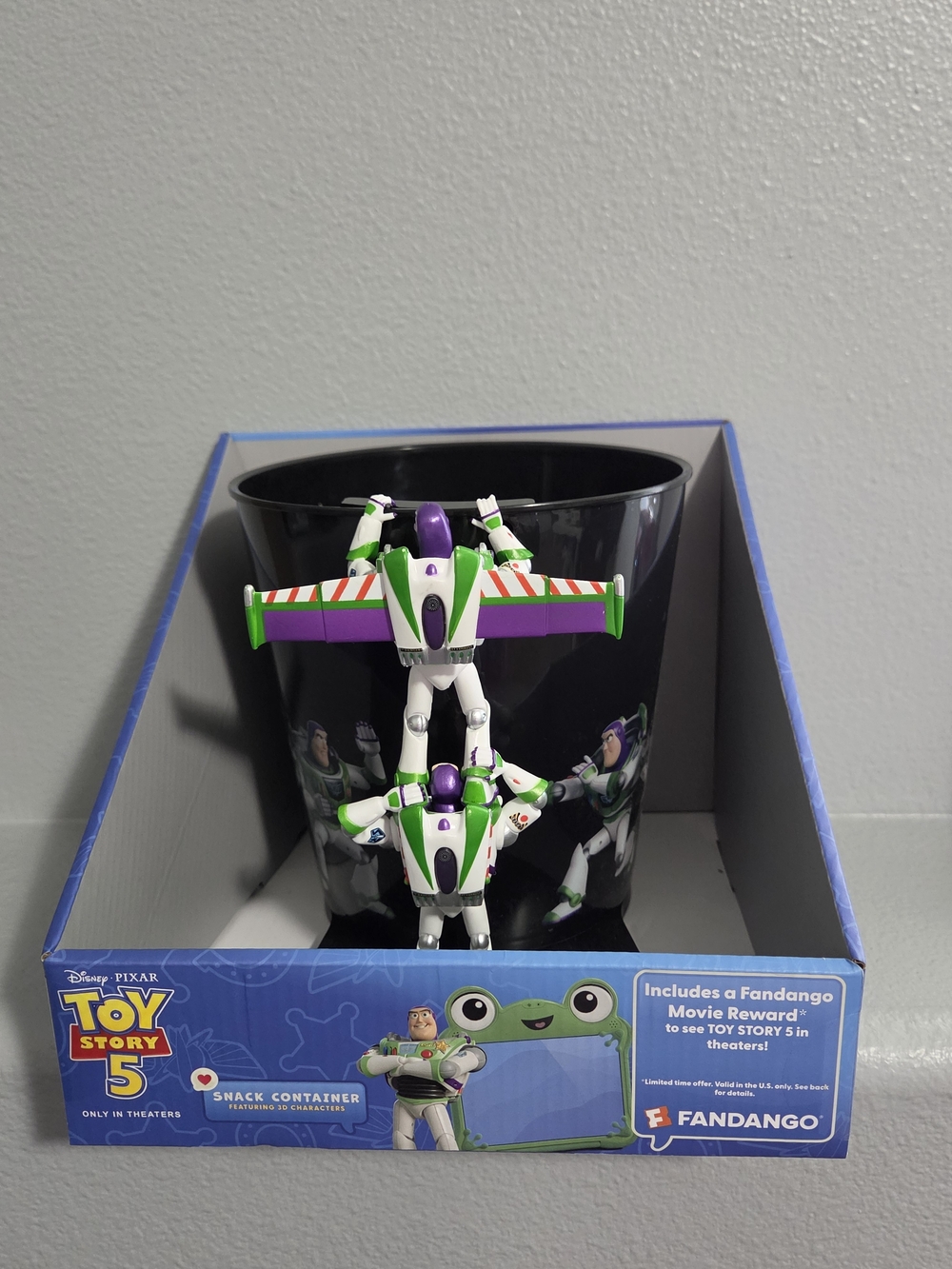 Disney Toy Story 5 Buzz Lightyear Snack Container - Purple, Green & White